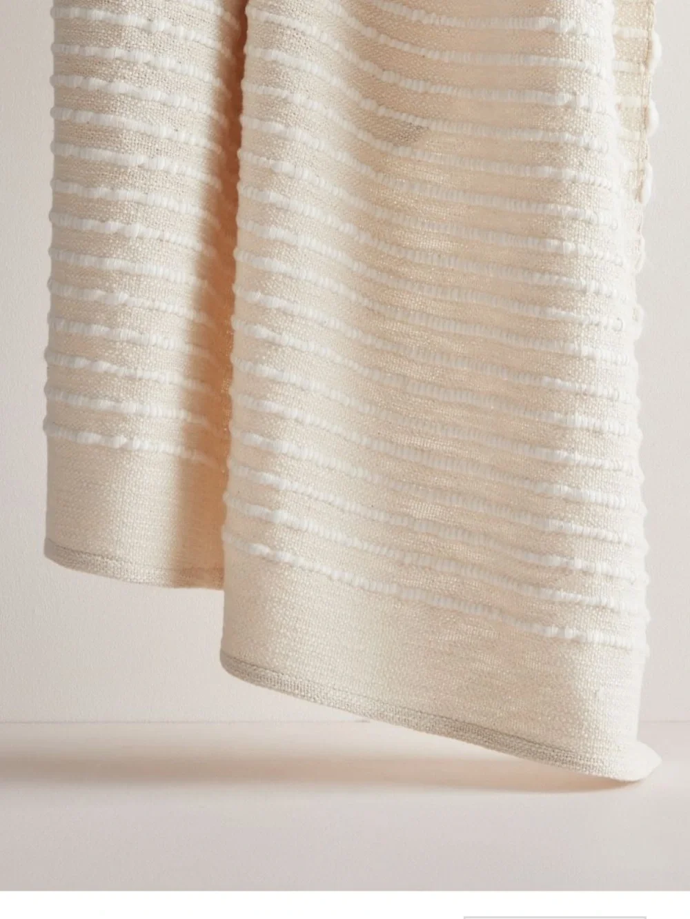 West Elm Soft Corded Throw Neutral Cream/Beige